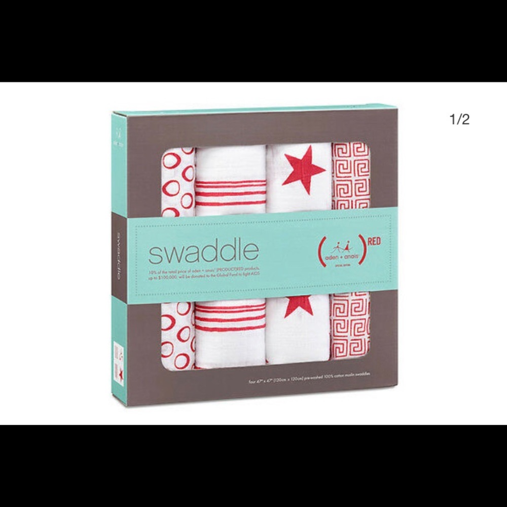 Aden & Anais (RED) swaddle blankets
